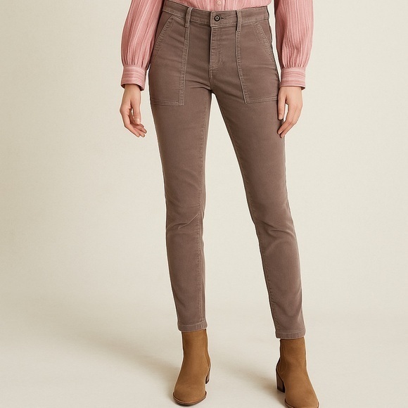 The Great. Beige Corduroy Skinny Utility Pants